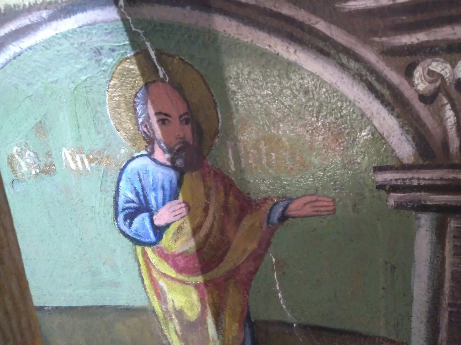 Biserica din Călui — pictură murală restaurată